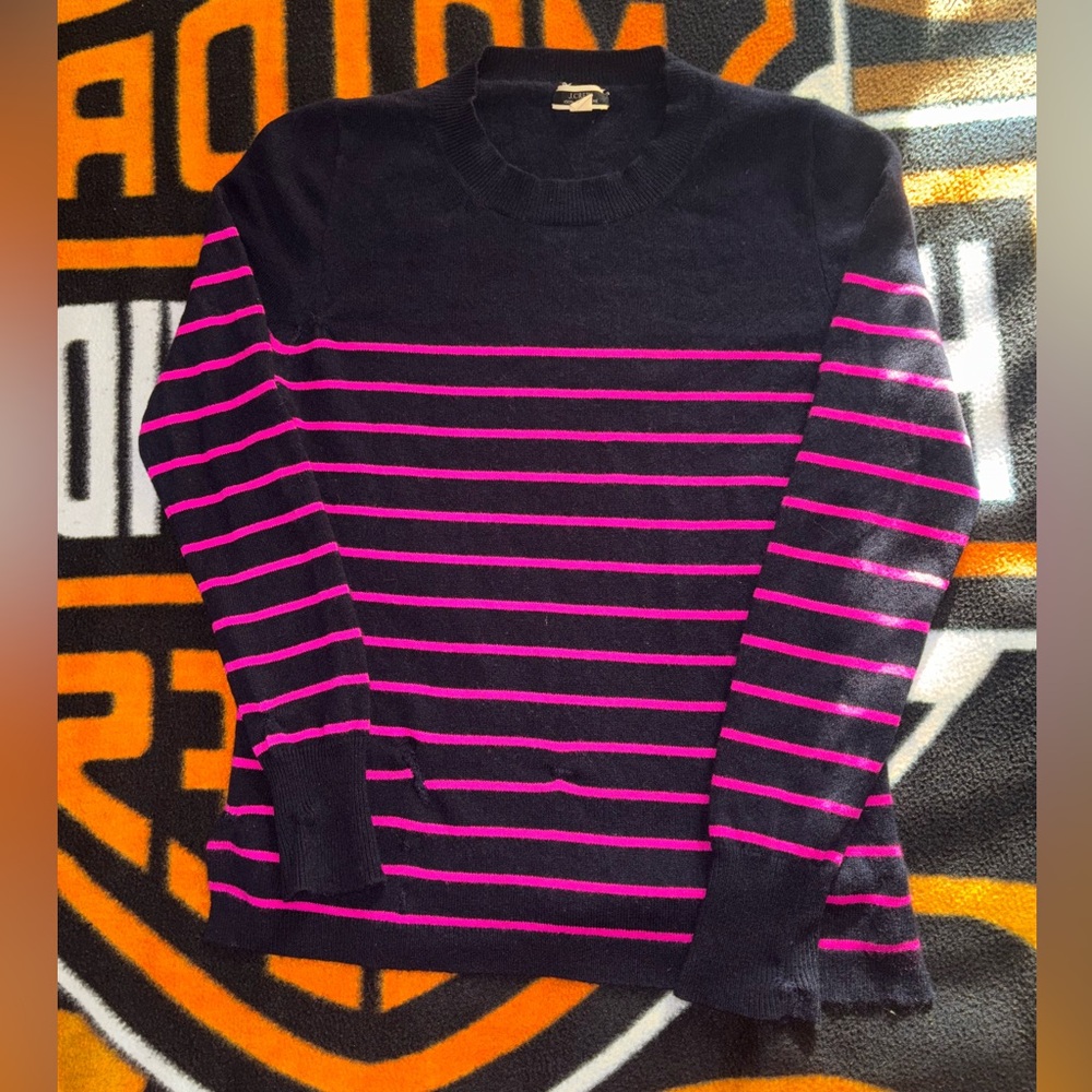 J. Crew women’s cashmere striped sweater size small repaired